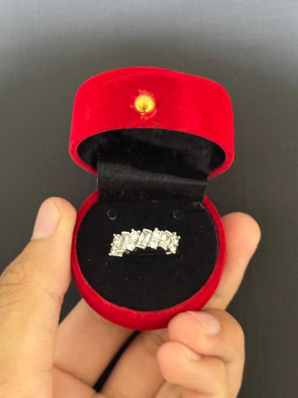 Crystal Band Ring - Silver