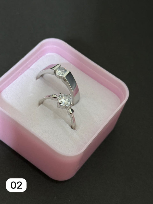 Couple Promise Rings - Stainless Steel Adjustable - 2